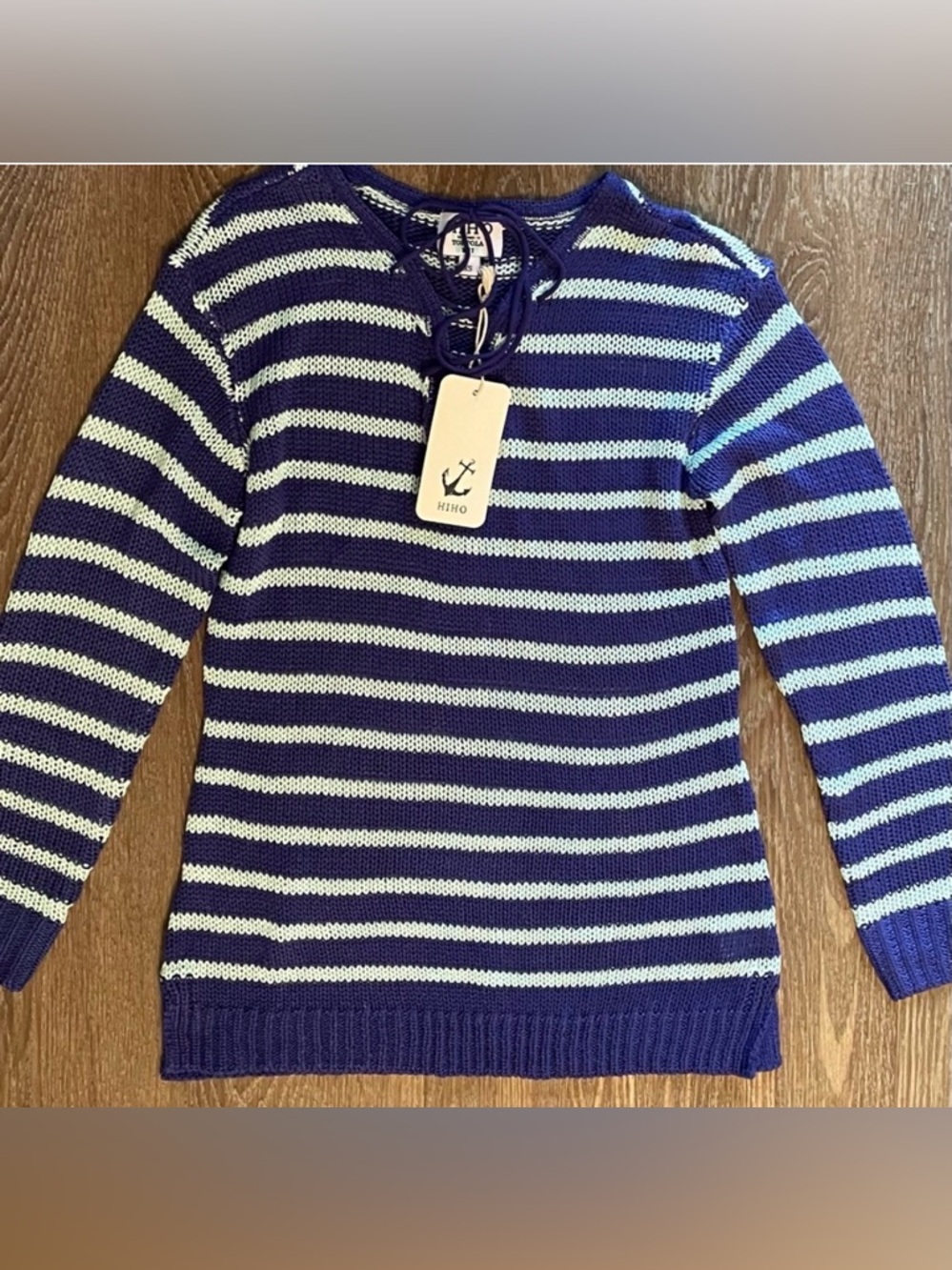 HIHO Caribbean Lace Up Summer Stripe Sweater Size X-Small XS Resort wear